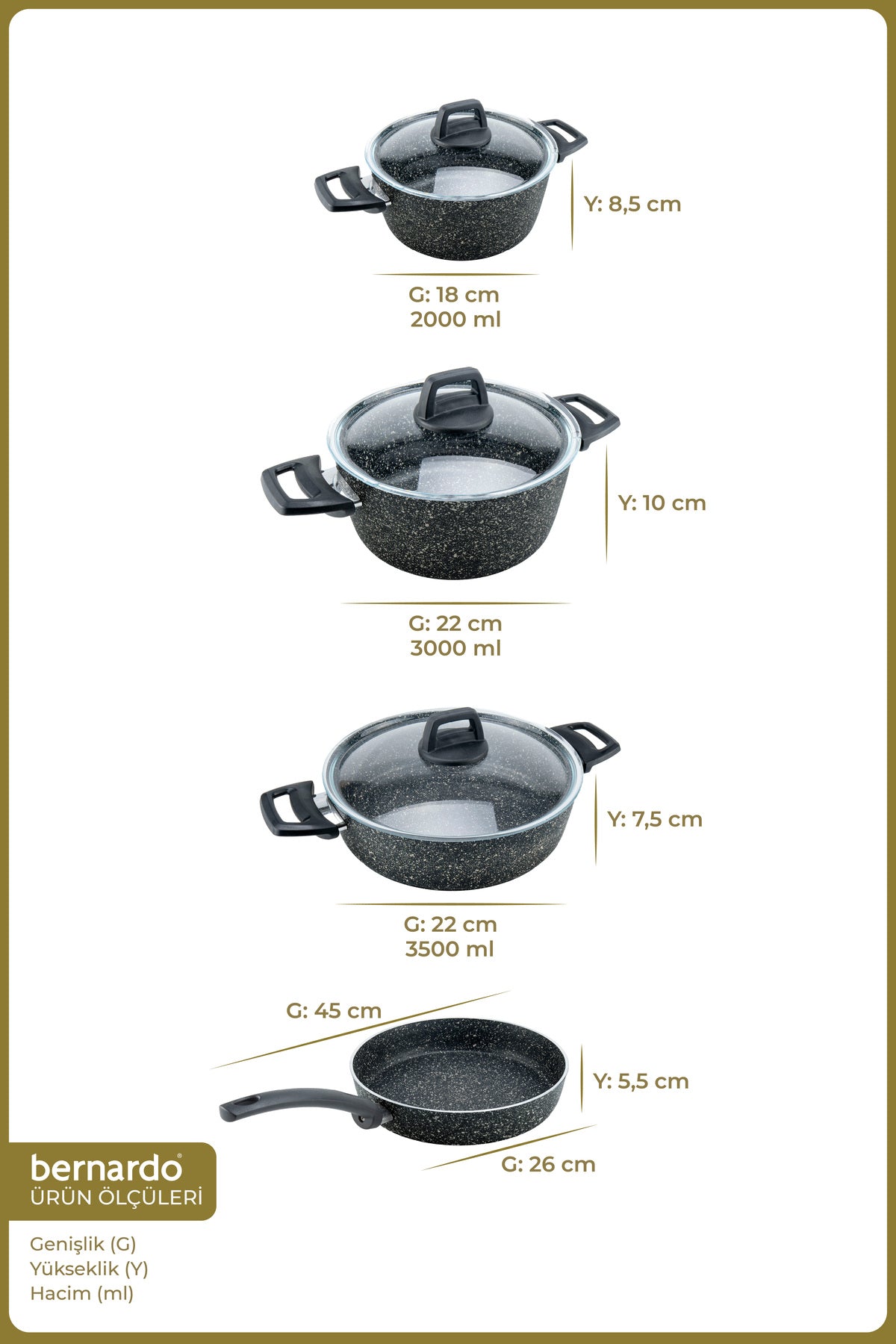 xBernardo Vormi 7 Piece Pot Set Black