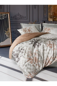 Set de husă de plapumă dublă din satin Husă de plapumă: 200 X 220 cm Cearșaf de pat: 240 X 260 cm Față de pernă: 50 X 70 cm (2 bucăți) Față de pernă Oxford: 50 X 70 cm (2 bucăți) Gri