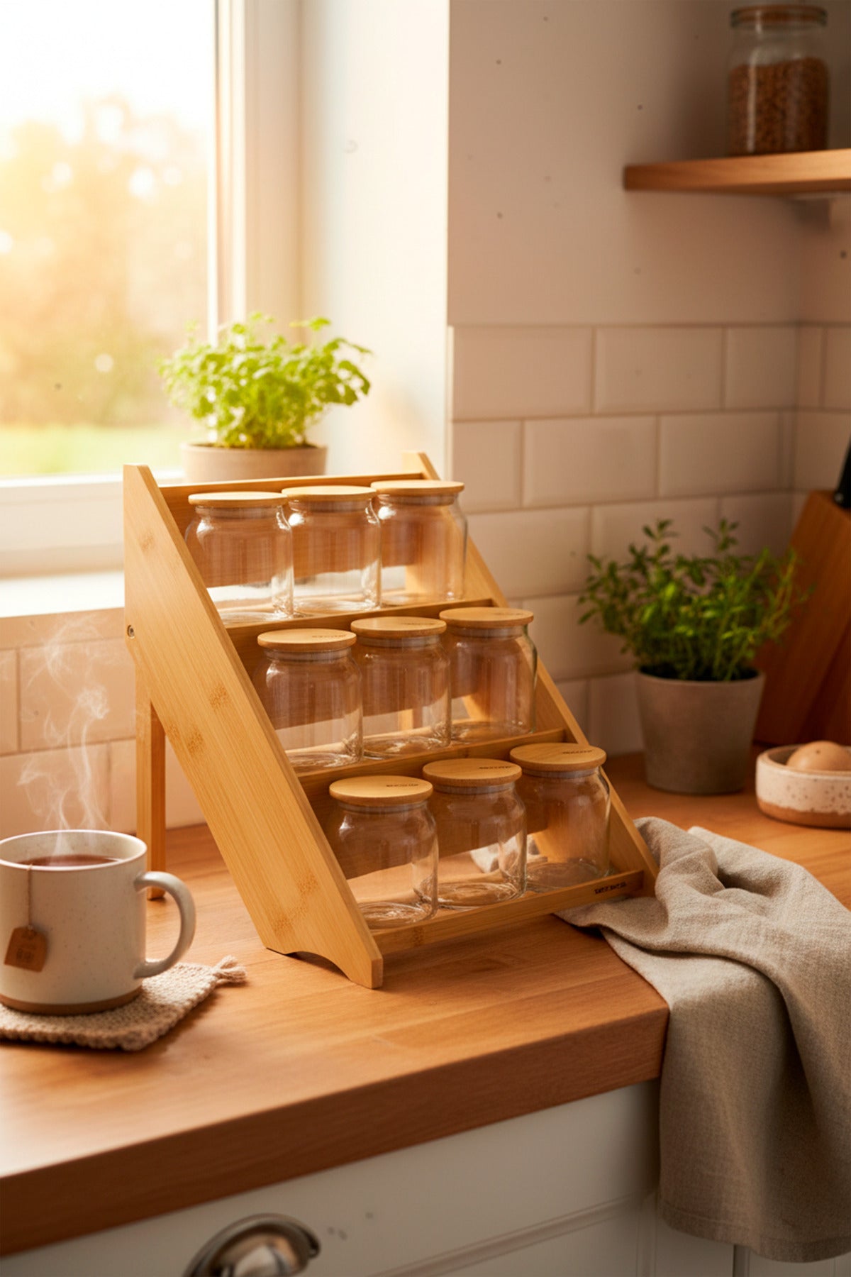 xBernardo Liora 9 Piece Spice Rack Set 3 Tier