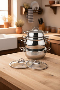 xBernardo Monde 8 Piece Semi Sphere Steel Pot Set