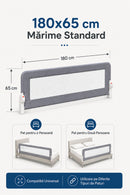 Baby Bed Rail Wooden 180 cm Grey