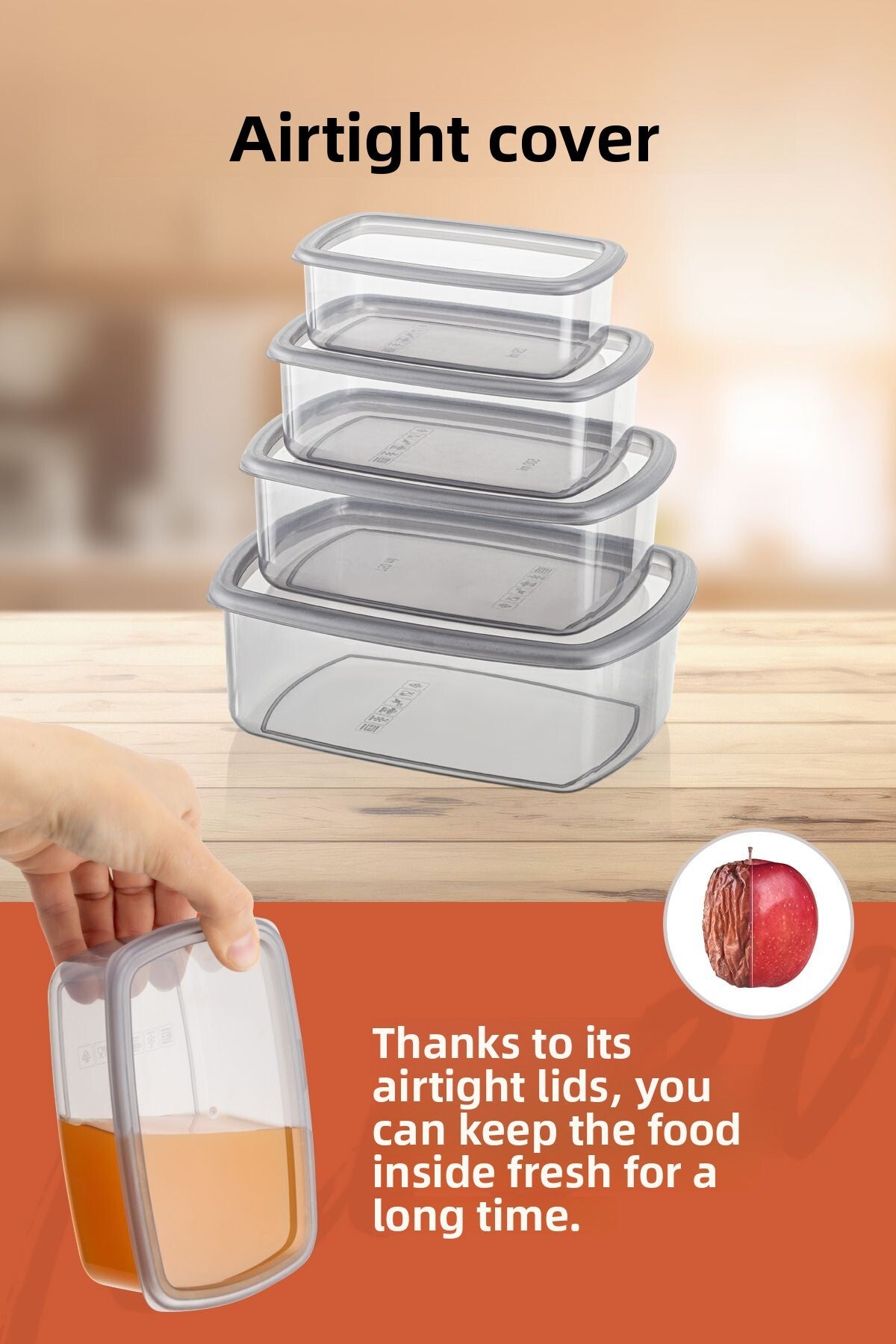 Anthracite 24-Piece Airtight Storage Set - 6X(250-500-750-1200 ml)
