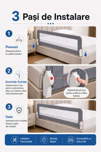 Baby Bed Rail Wooden 150 cm Grey