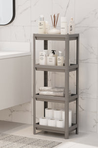 4-Tier Bathroom Shelf Unit Vesken Bathroom Organizer Shampoo Holder Towel Rack Cabinet
