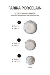 18-Piece Stackable Aura Dinner Set for 6 People - Premium Dinner Set