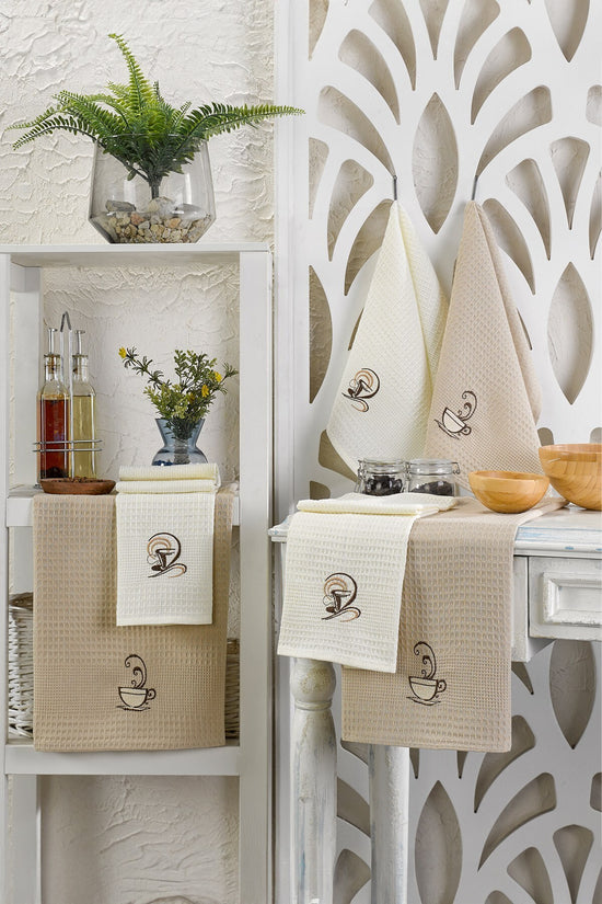 Kitchen Towel Set (6 Pieces) Size: 40 X 60 Cm (6 Pieces) Coffee