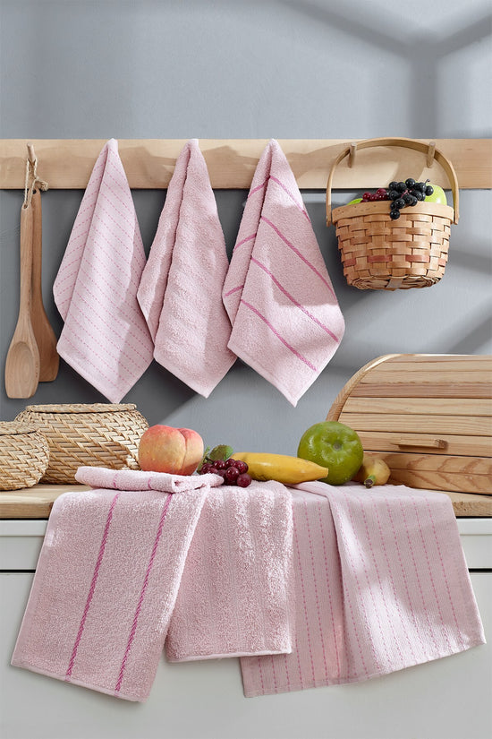 Wash Towel Set (6 Pieces) Size: 30 X 50 Cm (6 Pieces) Powder