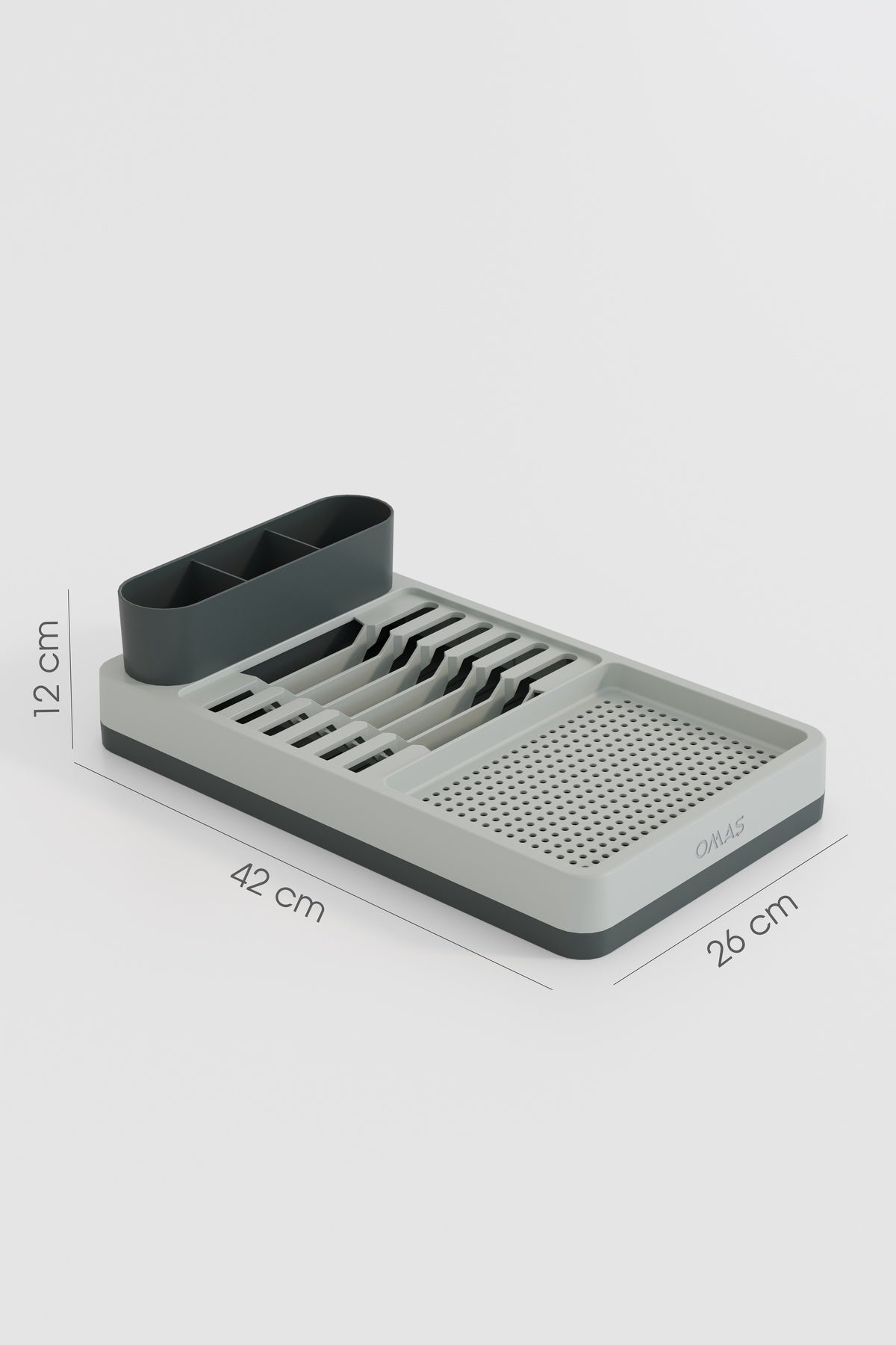 Dish Rack & Countertop Plate Holder – 42x26 cm Multi-Compartment Modern Kitchen Organizer
