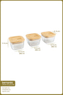xBernardo Avenya Set 3 Recipiente de Depozitare Mici