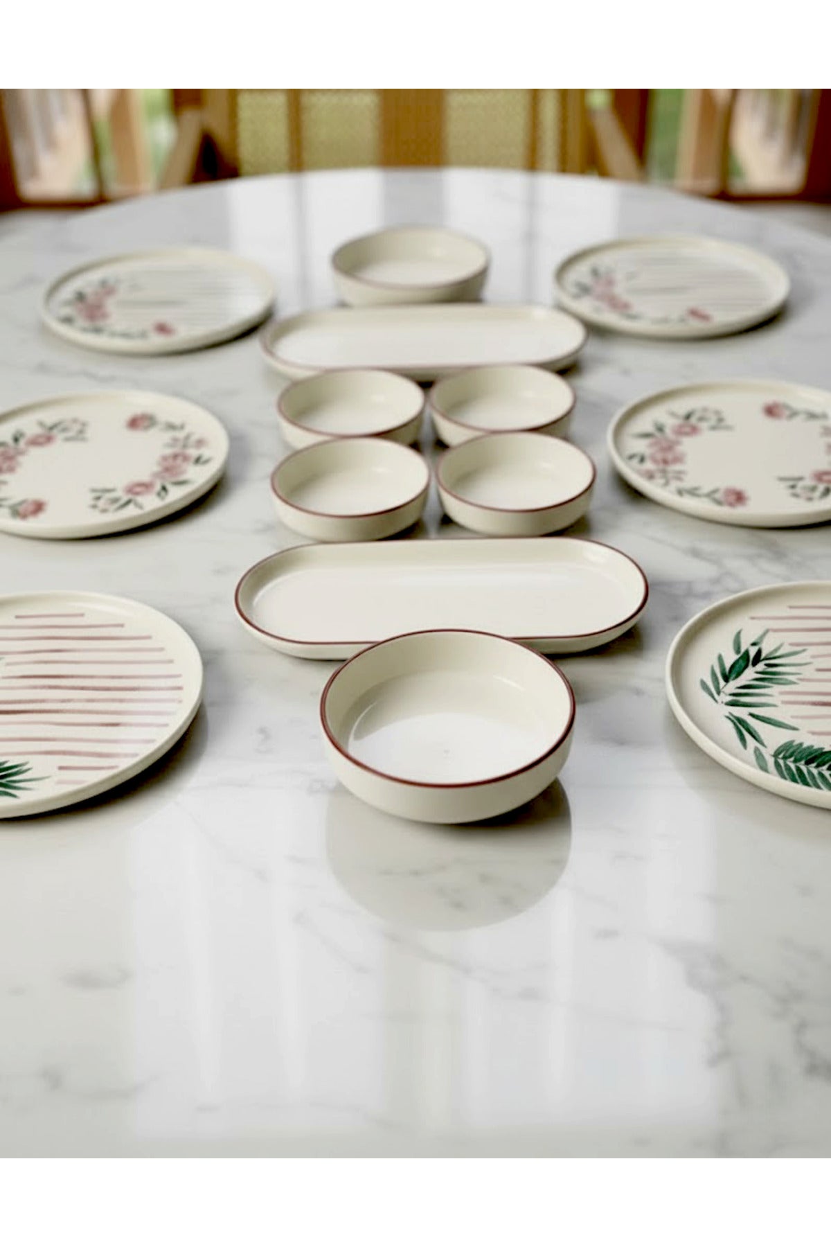 Sakura Stackable Breakfast Set - Luxury Breakfast Presentation Set Plate