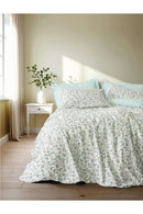 Ranforce Double Quilt Cover Set Quilt Cover: 200 X 220 Cm Fitted Sheet: 160 X 200+30 Cm Pillowcase: 50 X 70 Cm (2 Pieces) Mint