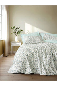 Ranforce Double Quilt Cover Set Quilt Cover: 200 X 220 Cm Fitted Sheet: 160 X 200+30 Cm Pillowcase: 50 X 70 Cm (2 Pieces) Mint