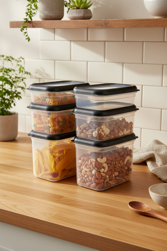 xBernardo Hide Plus 6 Piece Storage Container Set Black