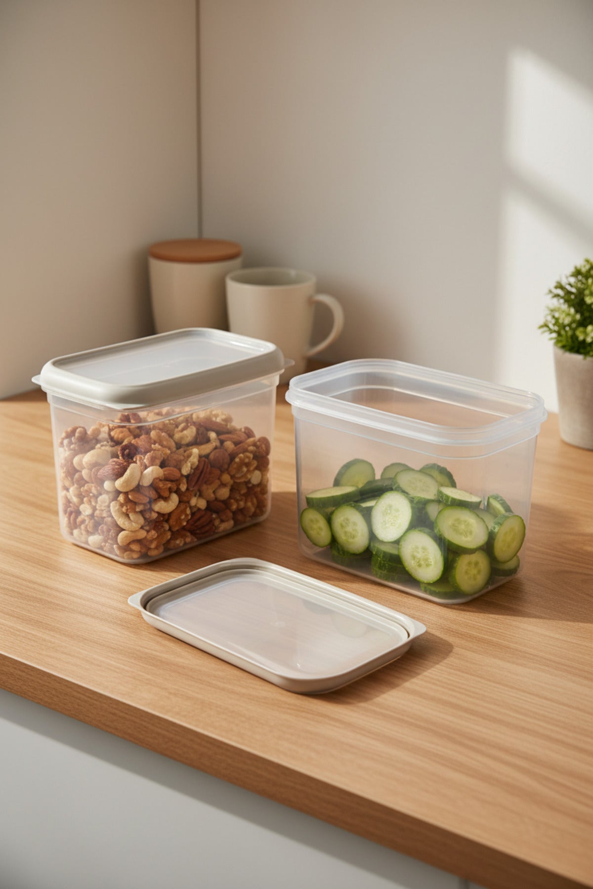 xBernardo Hide Plus 2 Piece Storage Container Set White
