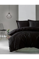 Satin Double Quilt Cover Set Quilt Cover: 200 X 220 Cm Flat Sheet: 240 X 260 Cm Oxford Pillowcase: 50 X 70 Cm (2 Pieces) Black