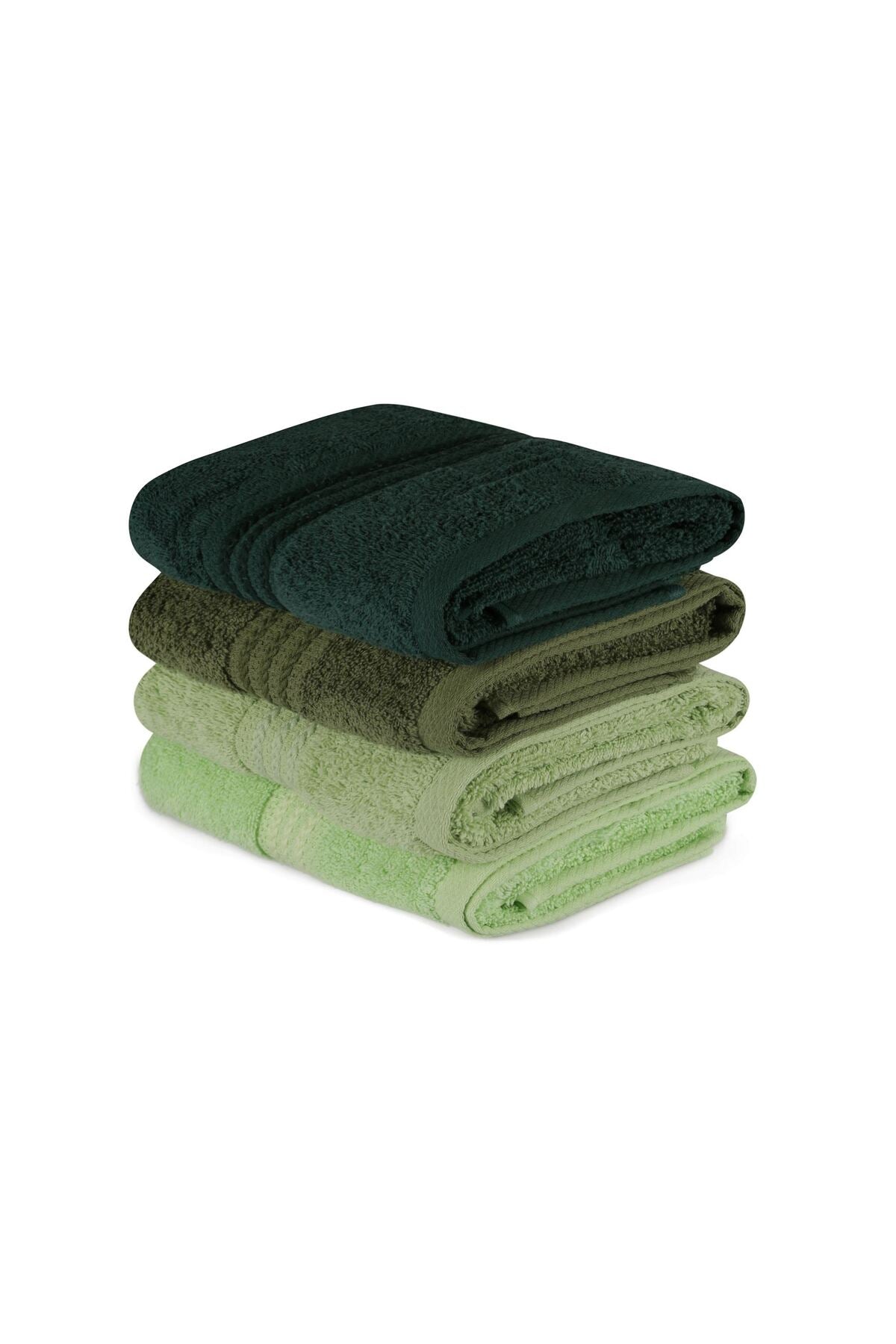 Set prosoape de față (4 bucăți) Dimensiune: 30 x 50 cm (4 bucăți) Curcubeu - Verde