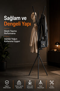 Modern Tripod Metal Coat Rack – 160 cm