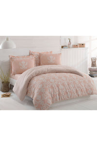 Set de husă de plapumă dublă Husă de plapumă: 200 X 220 Cm Cearșaf plat: 220 X 240 Cm Față de pernă: 50 X 70 Cm (2 bucăți) Pur - Pudră