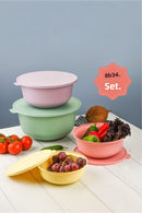 Pastel Colored Tupy Bowl with Lid Set of 4