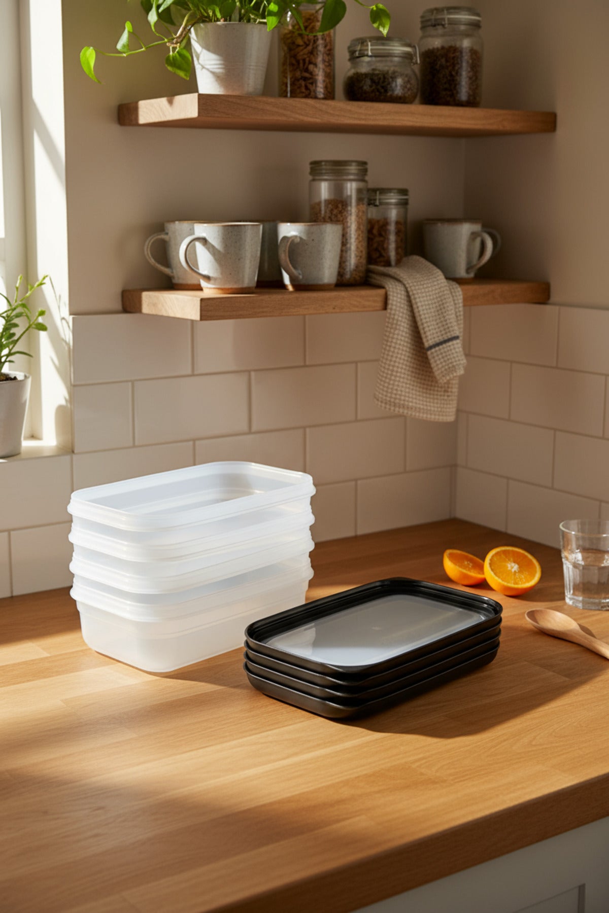 xBernardo Hide Plus Set 4 Recipiente de Depozitare Negru