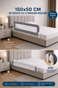 Baby Bed Rail Wooden 150 cm Grey