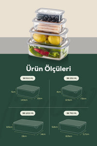 Set de 12 recipiente de depozitare etanșe Antracit 3X(250-500-750-1200 ml)