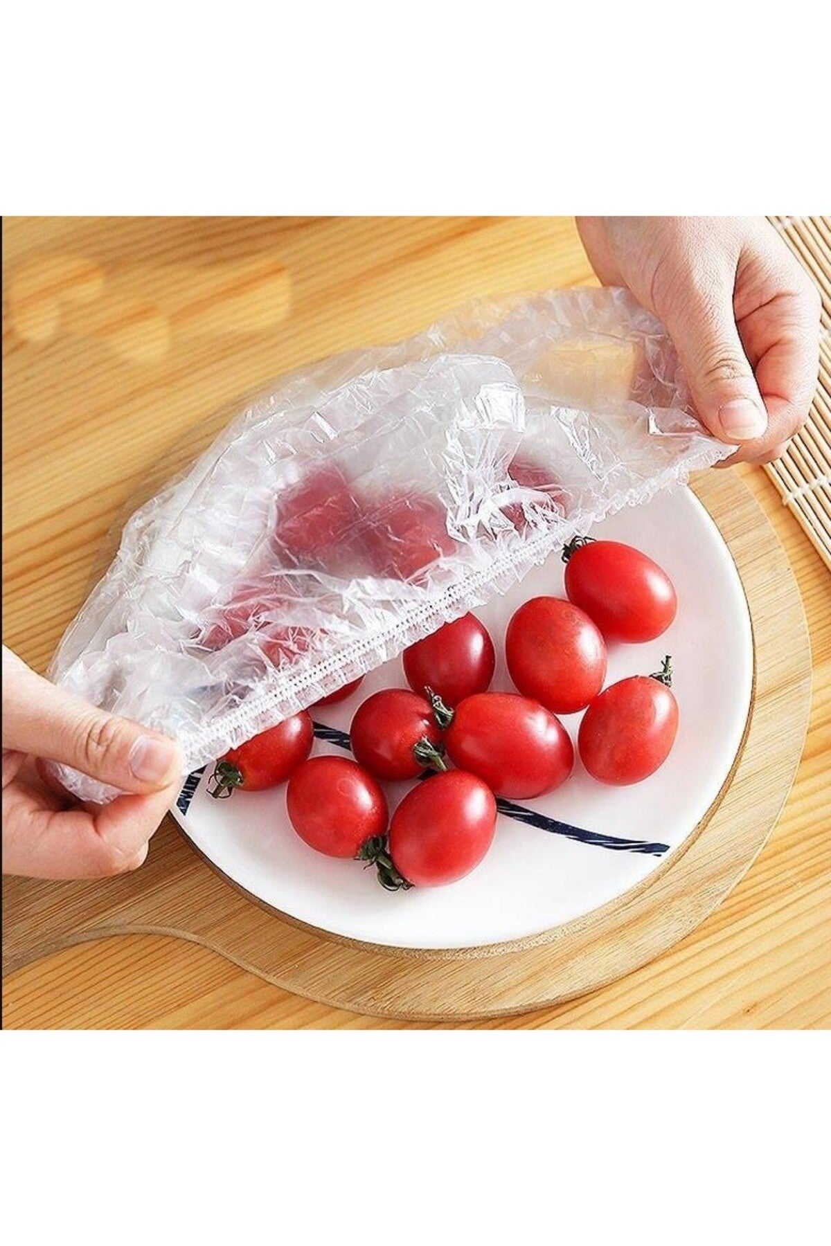 Set of 100 Elastic Food and Bowl Covers, Plastic, fits 12–40 cm