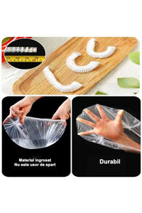 Set of 100 Elastic Food and Bowl Covers, Plastic, fits 12–40 cm