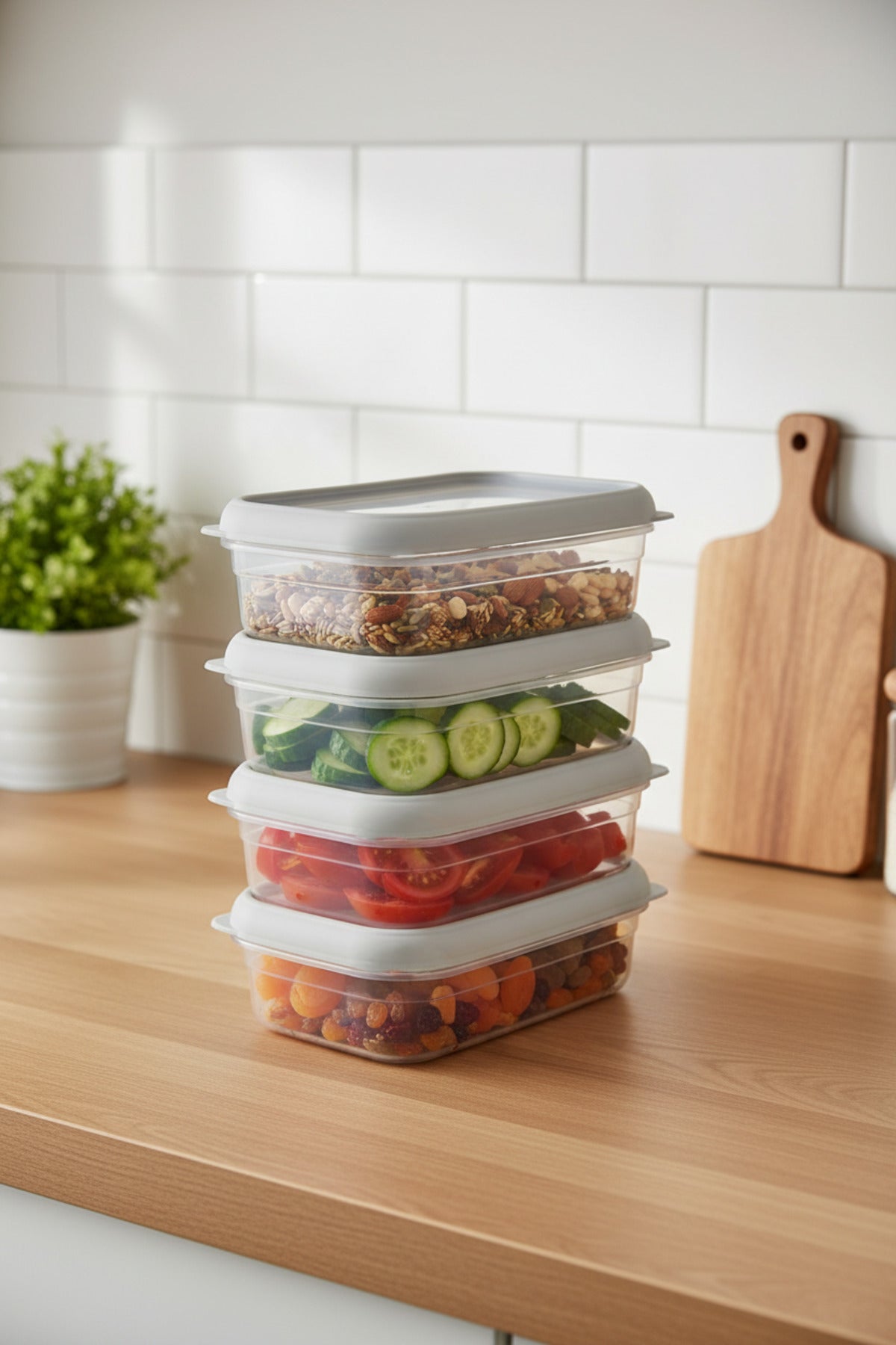 xBernardo Hide Plus 4 Piece Storage Container Set White