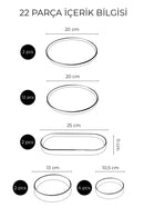 Set de mic dejun de lux cu 22 de piese pentru 12 persoane Greentree, prezentare pentru mic dejun, farfurie