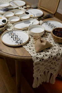 14 Piece 6-Person Axial Stackable Breakfast Set - Luxury Breakfast Presentation Set Plate