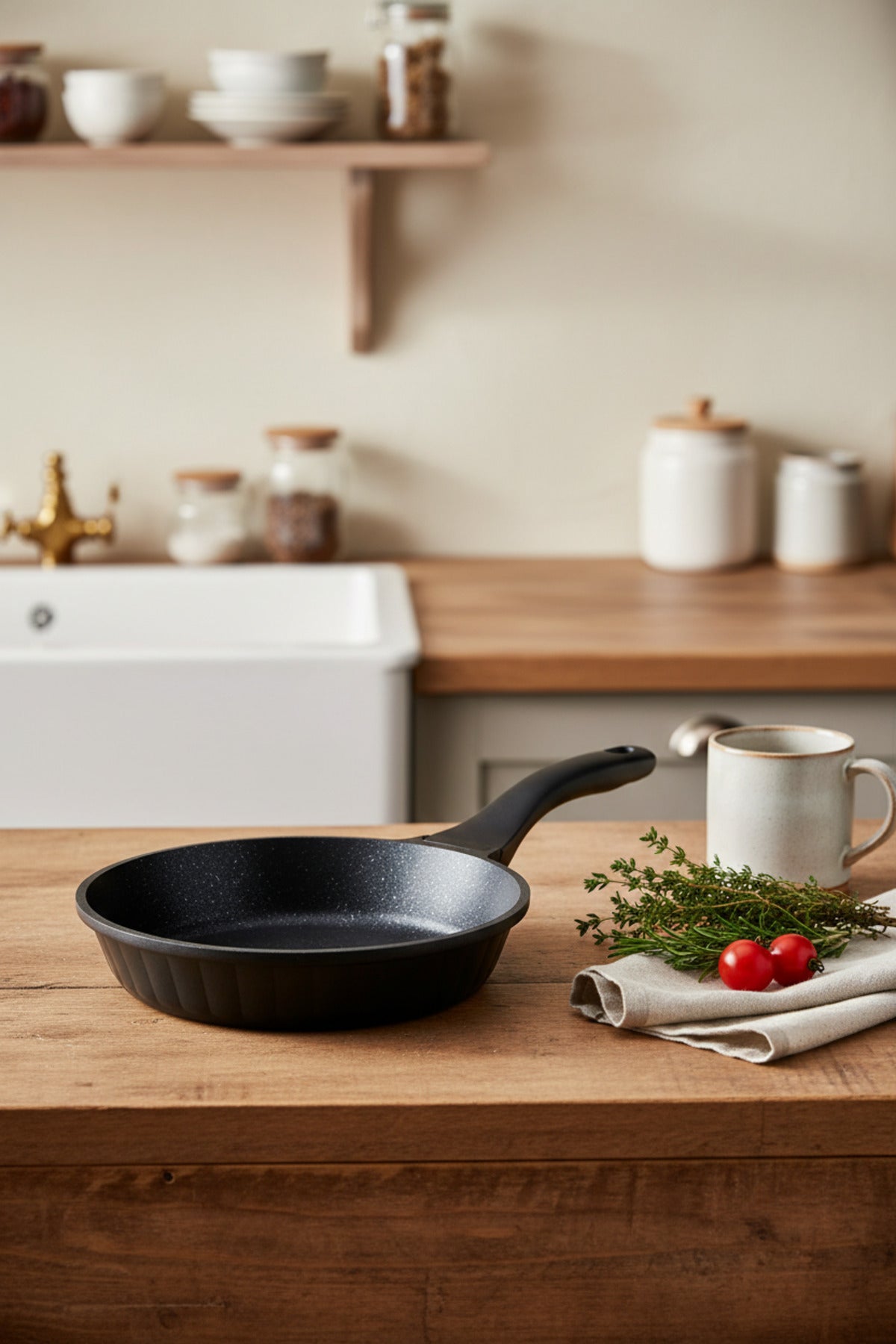 xBernardo Olimpos Granite Cast 2 Piece Frying Pan Set Black