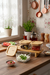 xBernardo Lunaya 3 Piece Bamboo Stand Breakfast Set Medium