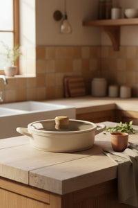 xBernardo Arista 5 Piece Ceramic Cast Pot Set Ivory