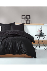 Satin Double Quilt Cover Set Quilt Cover: 200 X 220 Cm Flat Sheet: 240 X 260 Cm Oxford Pillowcase: 50 X 70 Cm (2 Pieces) Black
