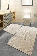 Bathmat Set (2 Pieces) Non-Slip Underside Bathmat: 50 X 60 Cm (1 Piece) Bathmat: 60 X 100 Cm (1 Piece) Elite - Rock