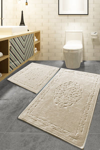 Bathmat Set (2 Pieces) Non-Slip Underside Bathmat: 50 X 60 Cm (1 Piece) Bathmat: 60 X 100 Cm (1 Piece) Elite - Rock