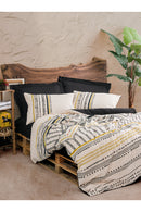 Ranforce Double Quilt Cover Set Quilt Cover: 200 X 220 Cm Flat Sheet: 240 X 260 Cm Pillowcase: 50 X 70 Cm (2 Pieces) Elvira - Black