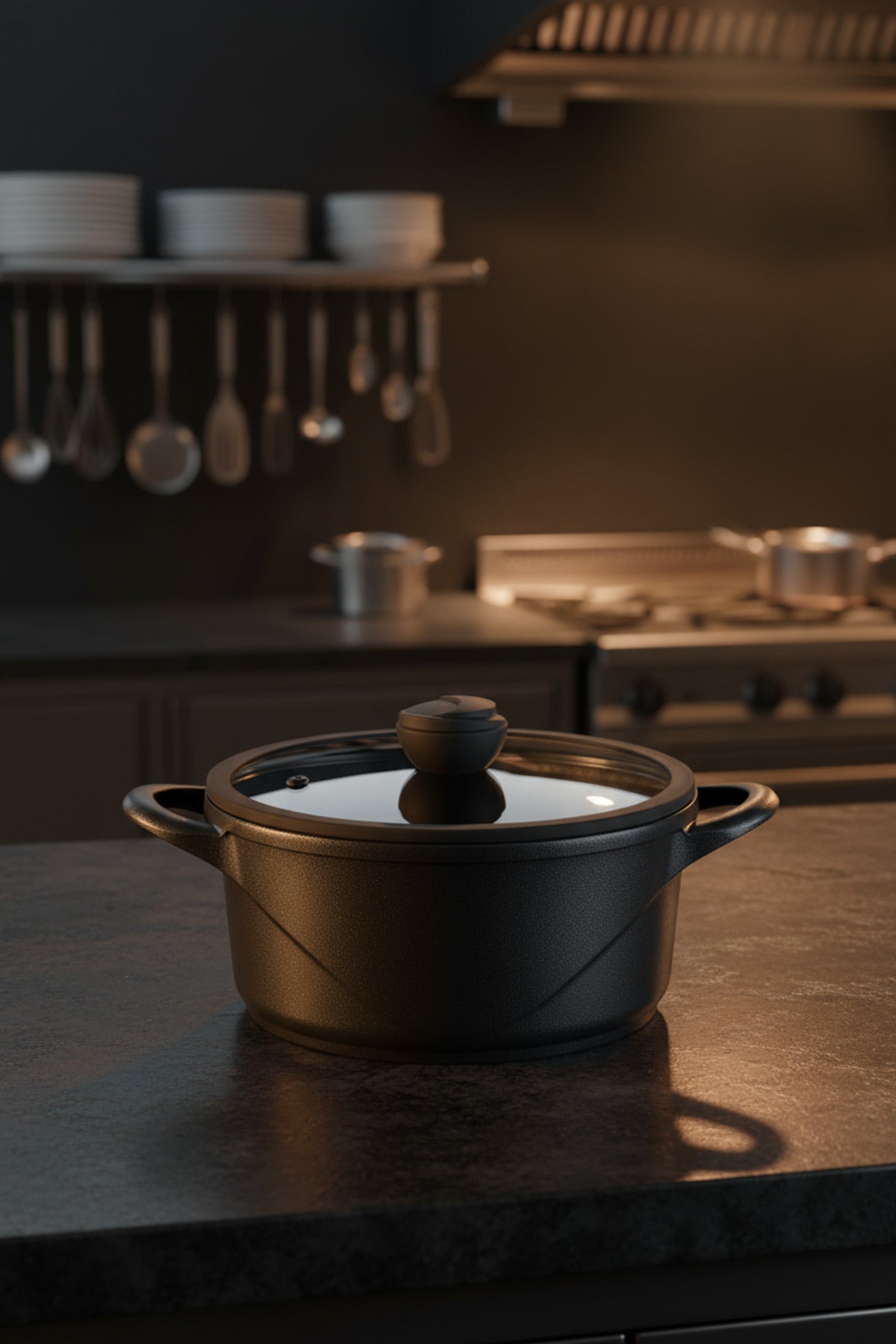 xBernardo Arista 5 Piece Ceramic Cast Pot Set Black