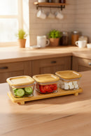 xBernardo Lunaya 3 Piece Bamboo Stand Breakfast Set Small