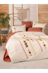 Set plic dublu ranforce husă pilotă: 200 x 220 cm cearșaf de pat: 240 x 260 cm față de pernă: 50 x 70 cm (2 bucăți) roșu cărămiziu