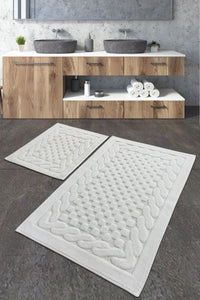 Bathmat Set (2 Pieces) Non-Slip Underside Bathmat: 50 X 60 Cm (1 Piece) Bathmat: 60 X 100 Cm (1 Piece) Ecru