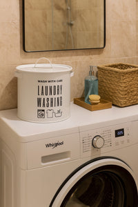 2 Compartment Detergent Storage Box Printed Laundry Detergent Box with Lid