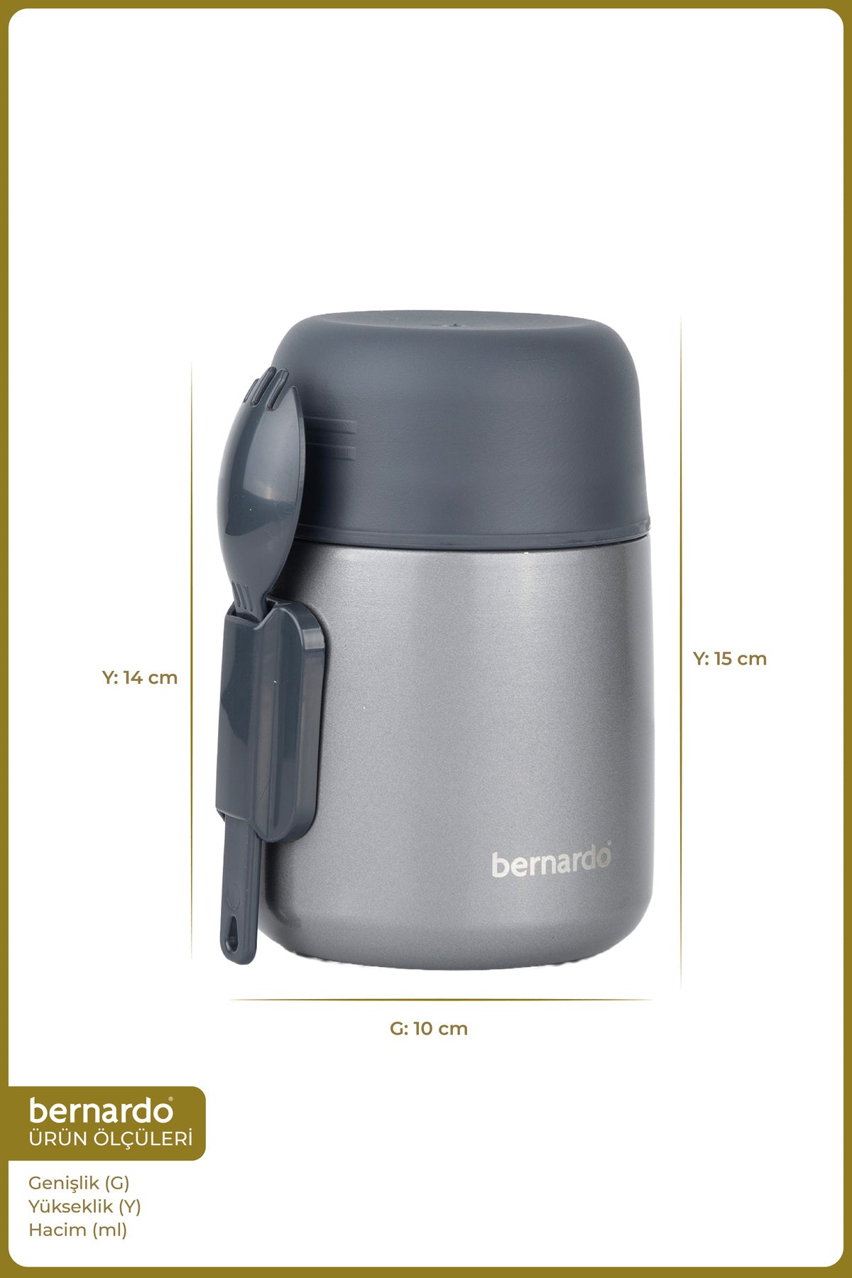 xBernardo Duo Food Thermos 500ml Metallic Grey