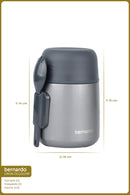 xBernardo Duo Food Thermos 500ml Metallic Grey