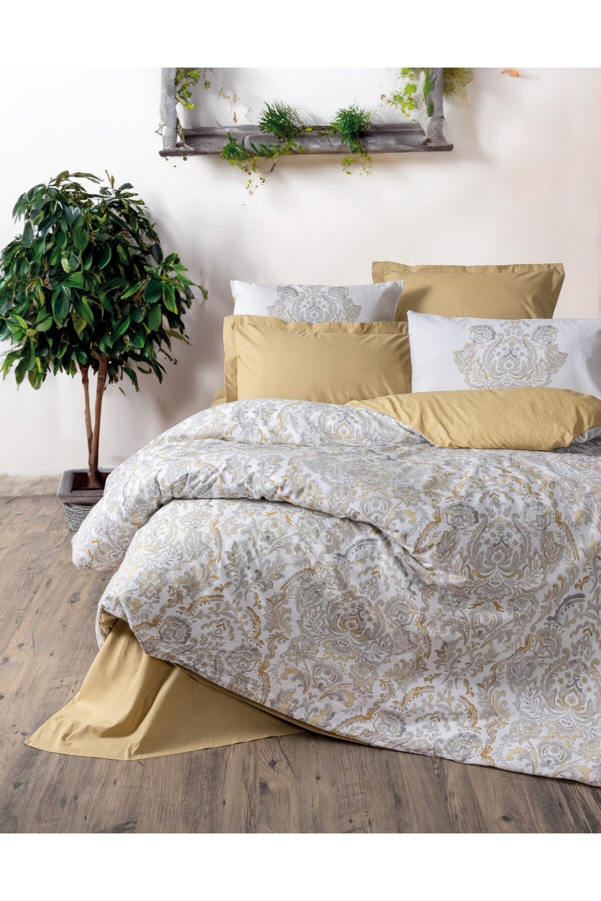 Set de lenjerie de pat individuală Ranforce Cearșaf pilotă: 160 X 220 cm Cearșaf de pat: 160 X 240 cm Față de pernă: 50 X 70 cm (1 bucată) Muștar