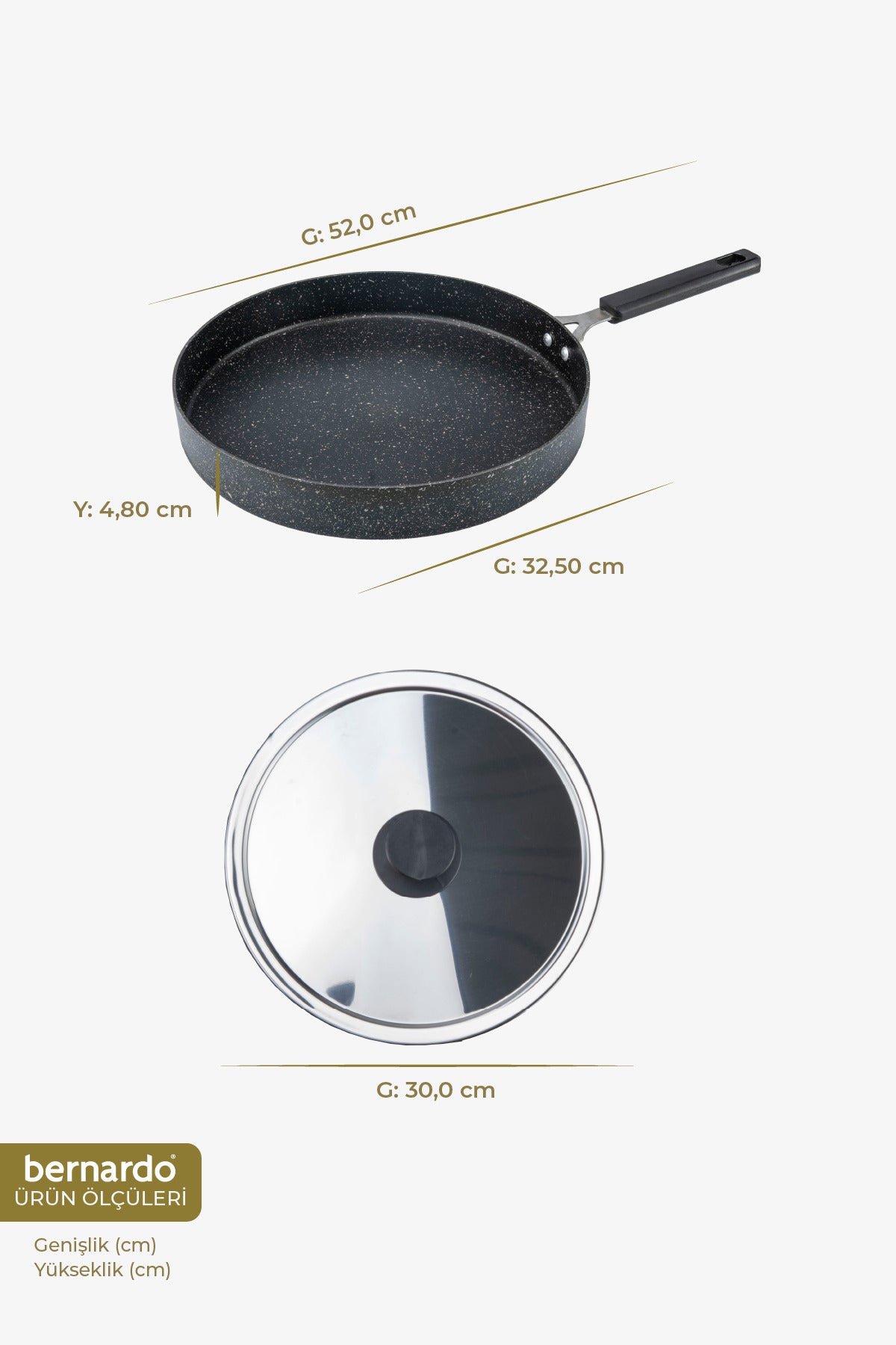 xBernardo Wave 32cm Granite Fish Pan