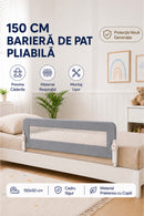 Baby Bed Rail Wooden 150 cm Grey