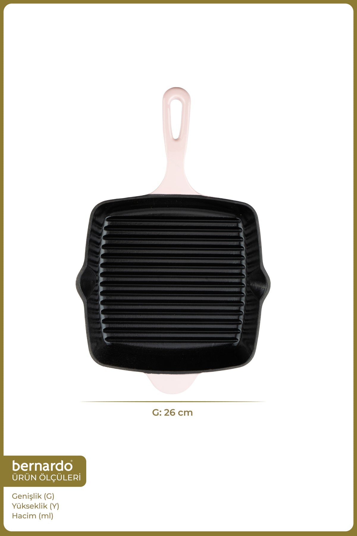 xBernardo Intensa Cast Square Pan Pink 26cm