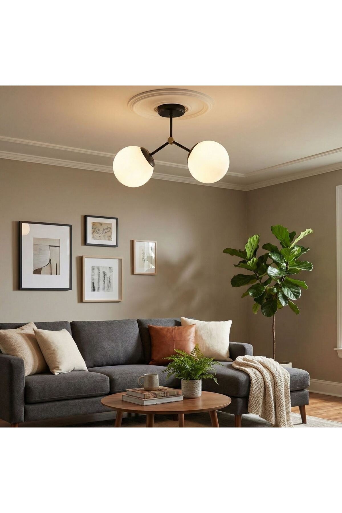 Chandelier Black / White 6331